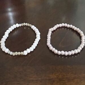 2 pink stretch bracelets